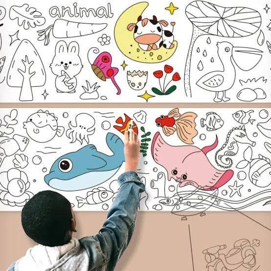 3 Meters Kids Coloring Drawing Roll - Glim N Style