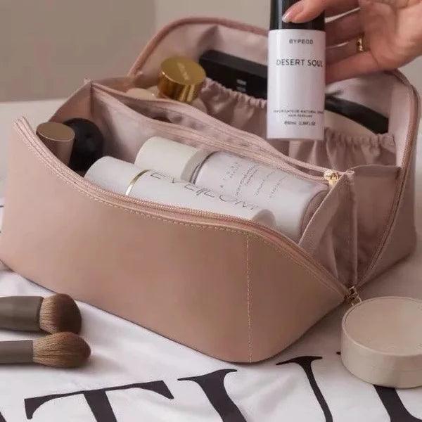 Large Capacity Leather Travel Cosmetic Bag - Glim N Style