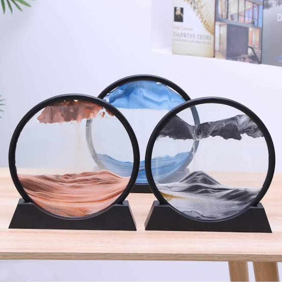 3D Moving Sand Art Picture Round Glass - Glim N Style