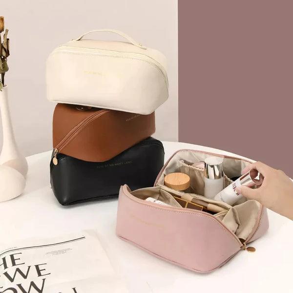 Large Capacity Leather Travel Cosmetic Bag - Glim N Style