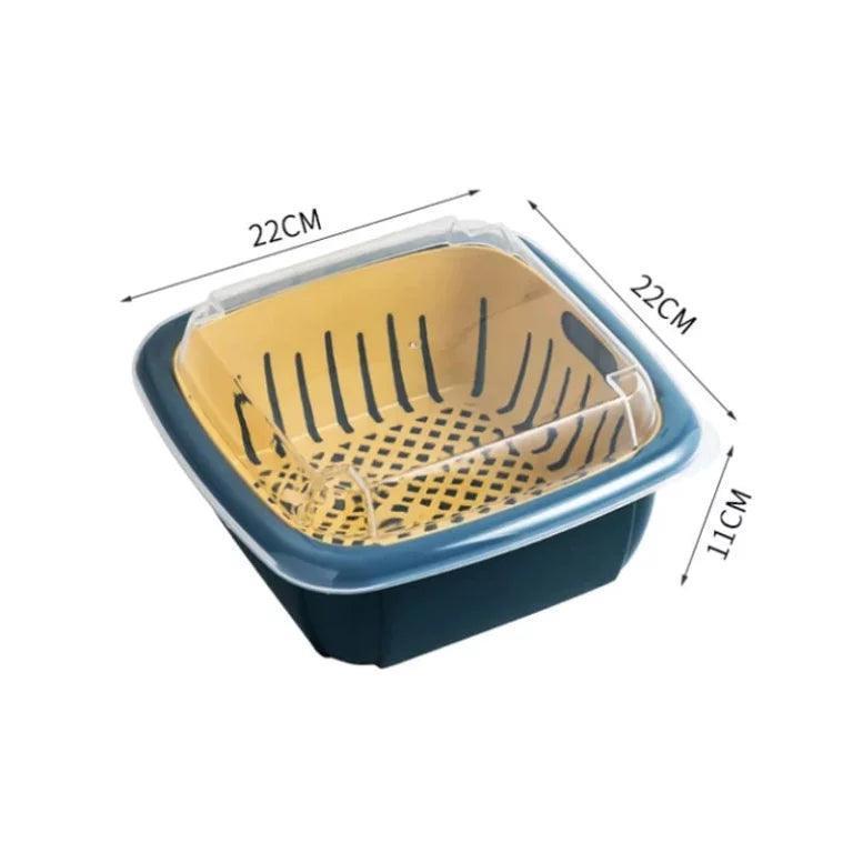 Double-layer Drain Basket with Lid - Glim N Style