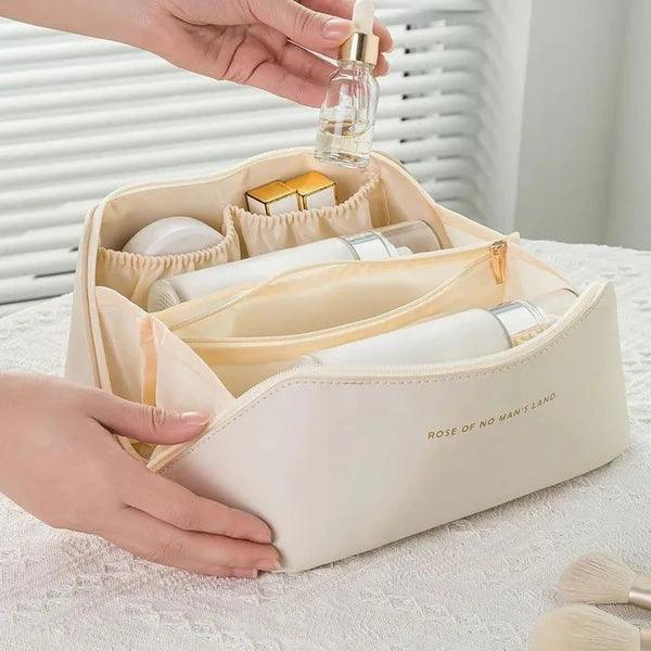 Large Capacity Leather Travel Cosmetic Bag - Glim N Style