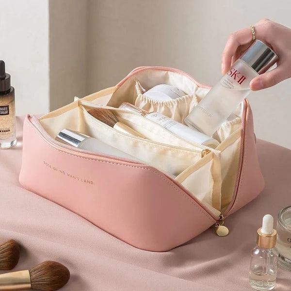 Large Capacity Leather Travel Cosmetic Bag - Glim N Style