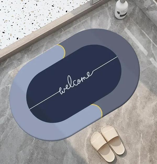 Elegant super absorbent bathroom mat (oval)