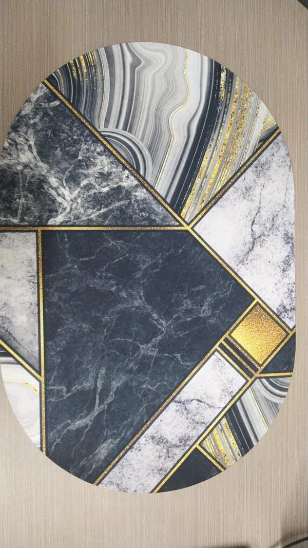 Elegant super absorbent bathroom mat (oval)