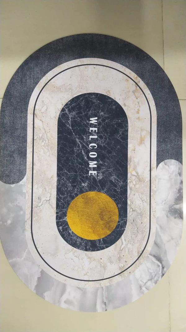 Elegant super absorbent bathroom mat (oval)