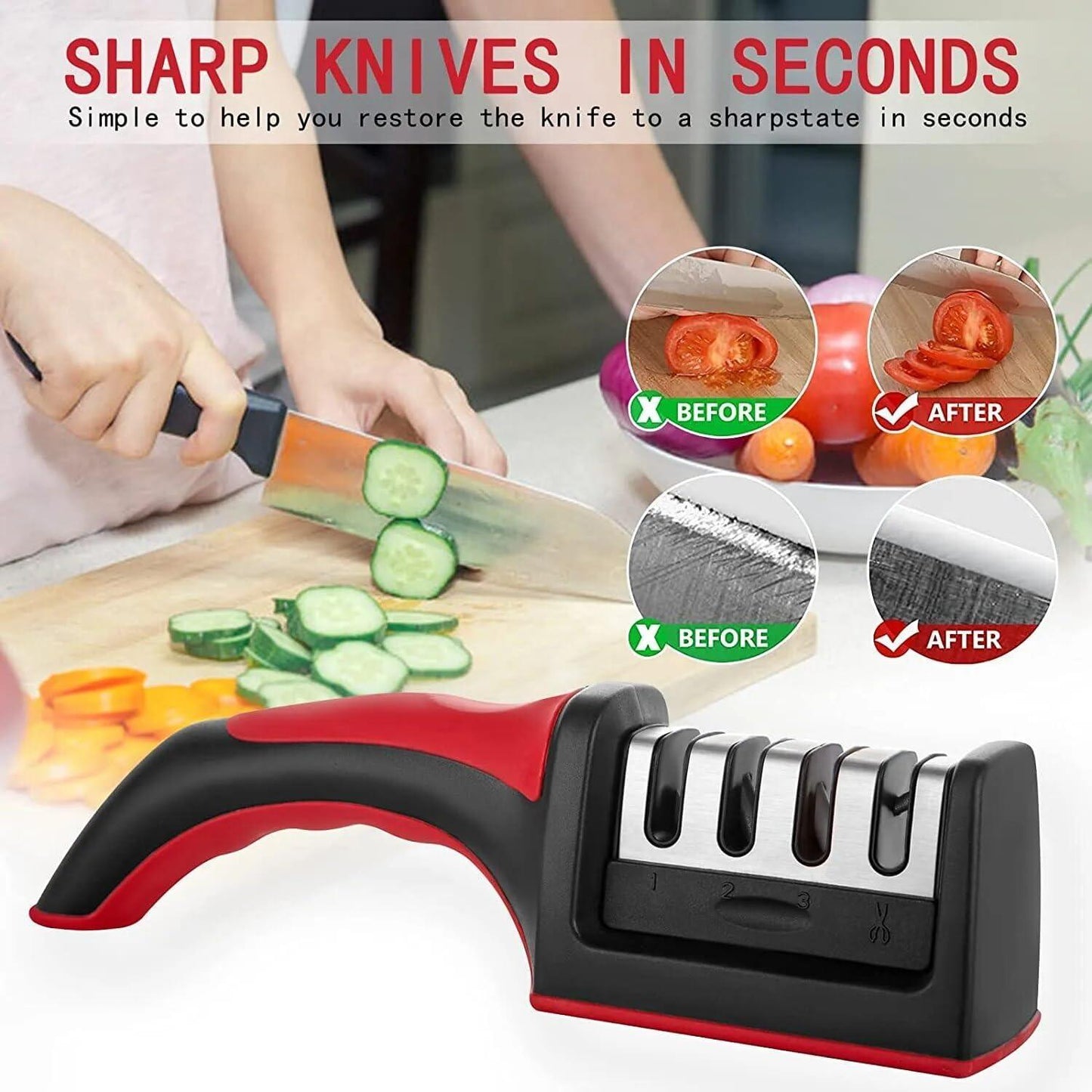 KITCHEN KNIFE SHARPENER 3 - Glim N Style