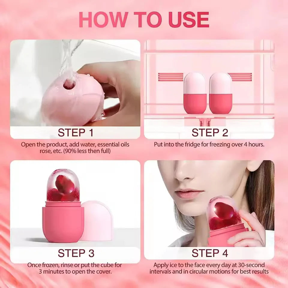 Ice Roller for Face β Silicone Facial Massager for Skin Tightening, Puffiness & Contouring