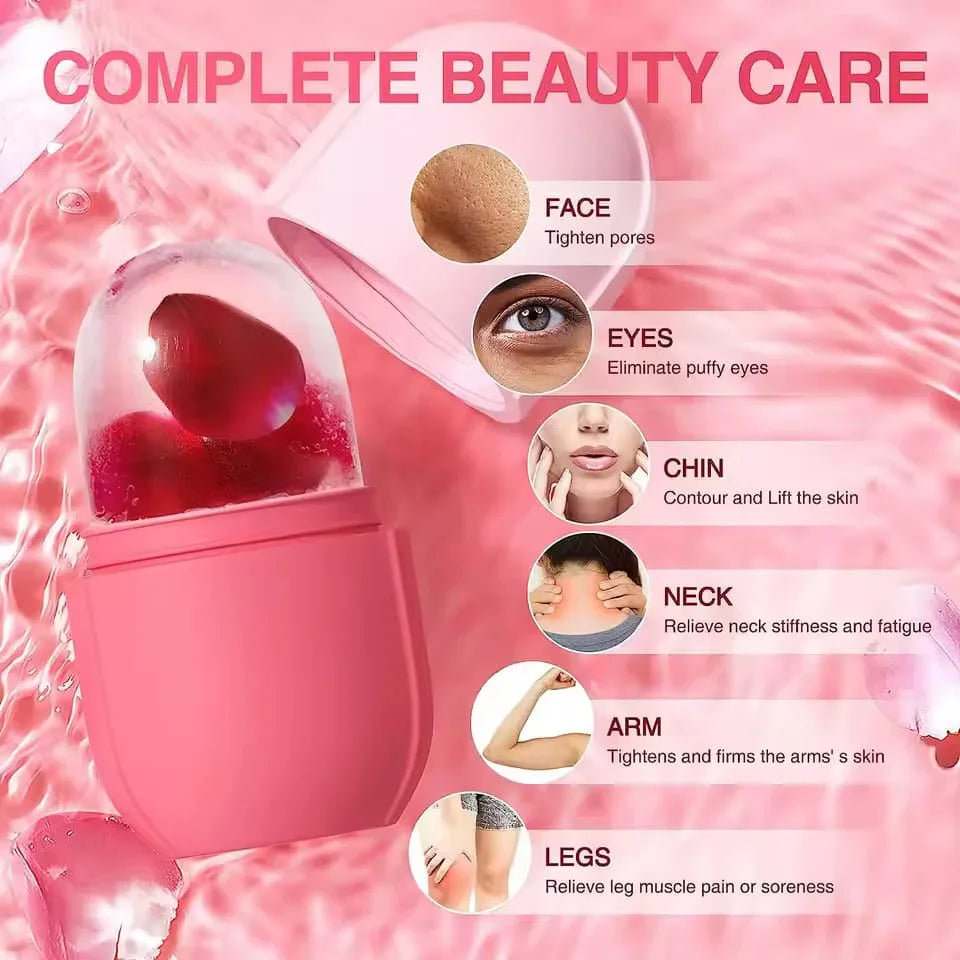 Ice Roller for Face β Silicone Facial Massager for Skin Tightening, Puffiness & Contouring