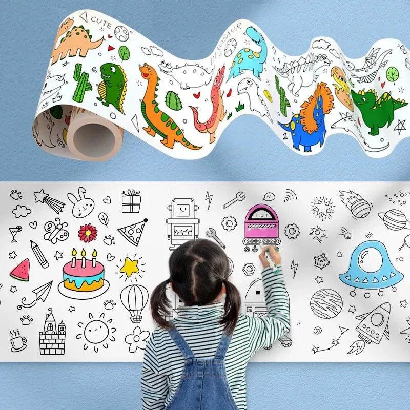 3 Meters Kids Coloring Drawing Roll - Glim N Style