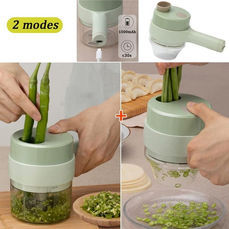 4 In 1 Handheld Rechargeable Vegetable Cutter Chopper
